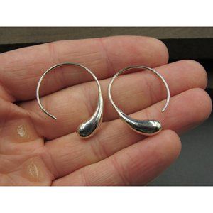 Sterling Silver Special Style Hoop Earrings Vintage Wedding Engagement